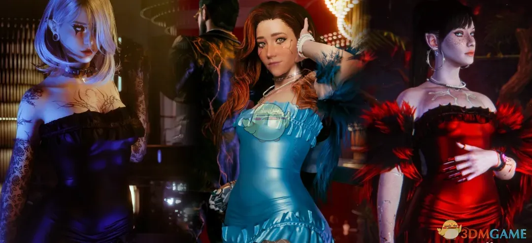 《赛博朋克2077》性感荷叶边连衣裙MOD_wishdown.com 《赛博朋克2077》性感荷叶边连衣裙MOD_wishdown.com