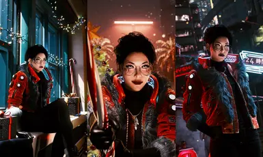 《赛博朋克2077》V字圣诞节夹克MOD_wishdown.com 《赛博朋克2077》V字圣诞节夹克MOD_wishdown.com