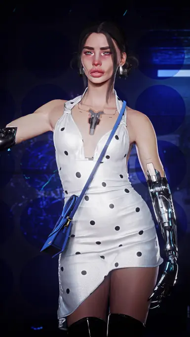 《赛博朋克2077》蕾丝连衣裙MOD_wishdown.com 《赛博朋克2077》蕾丝连衣裙MOD_wishdown.com