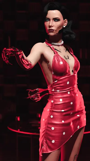 《赛博朋克2077》蕾丝连衣裙MOD_wishdown.com 《赛博朋克2077》蕾丝连衣裙MOD_wishdown.com