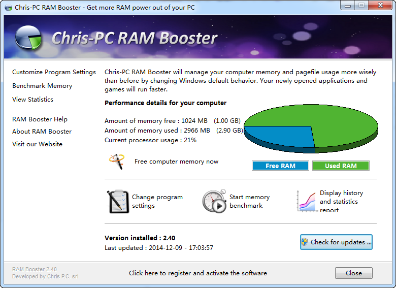 Chris-PC RAM Booster_ڴŻ v4.70 ٷ°