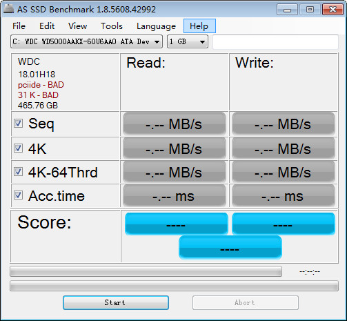 AS SSD Benchmark(Թ̬Ӳ̴ٶ) v2.0.6694.23026 Ӣɫ