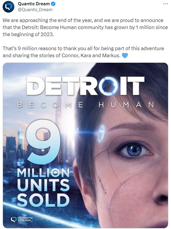 《底特律:变人》全球销量900万份 今年卖了100万份_wishdown.com 《底特律:变人》全球销量900万份 今年卖了100万份_wishdown.com