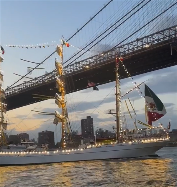 载有277人的墨西哥帆船撞上纽约大桥:或为发动机失效所致_wishdown.com 载有277人的墨西哥帆船撞上纽约大桥:或为发动机失效所致_wishdown.com