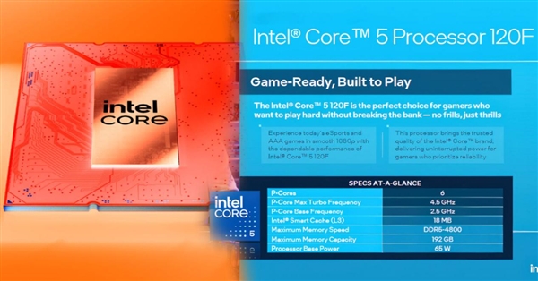 IntelPCPUڼż5 120Fع⣺6Pˡ4.5GHz