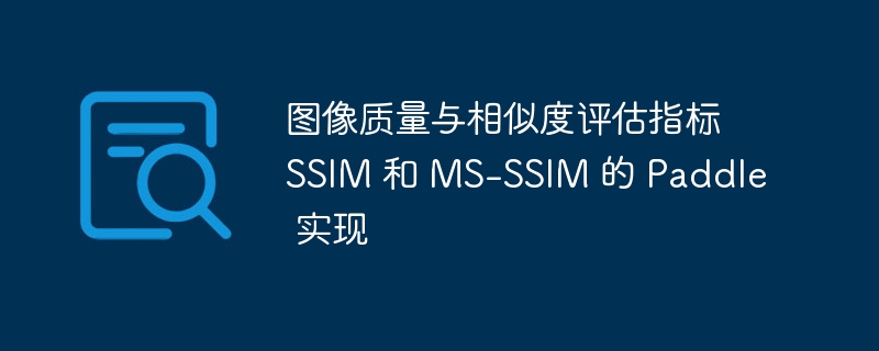 ͼƶָ SSIM  MS-SSIM  Paddle ʵ