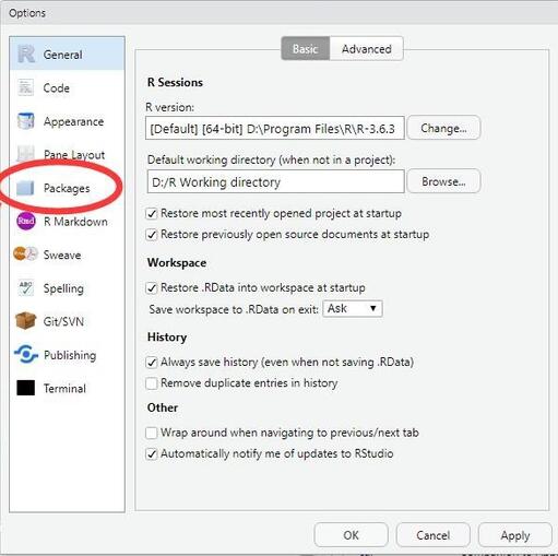 RStudio怎么设置R语言package包CRAN更新安装源_wishdown.com RStudio怎么设置R语言package包CRAN更新安装源_wishdown.com