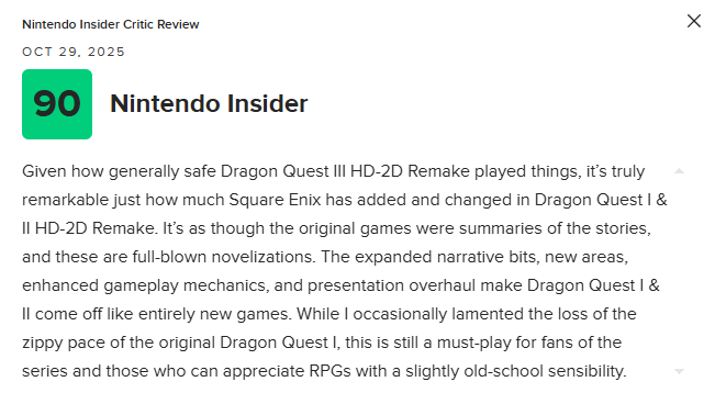 《勇者斗恶龙1&2 HD-2D重制版》M站均分86分:对原作的真挚致敬!_wishdown.com 《勇者斗恶龙1&2 HD-2D重制版》M站均分86分:对原作的真挚致敬!_wishdown.com