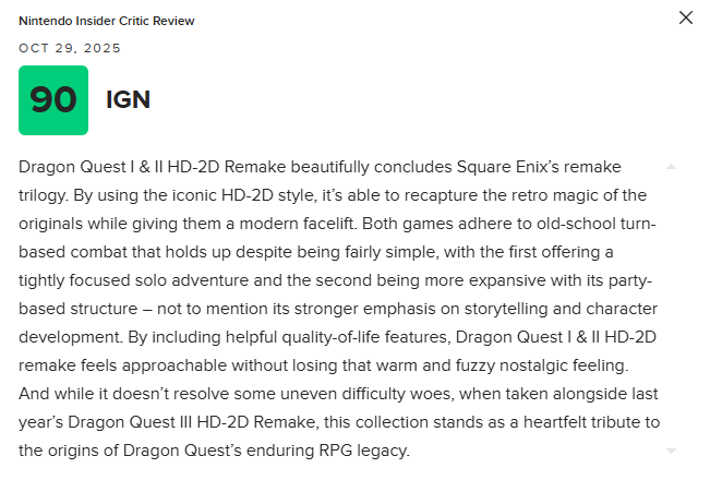 《勇者斗恶龙1&2 HD-2D重制版》M站均分86分:对原作的真挚致敬!_wishdown.com 《勇者斗恶龙1&2 HD-2D重制版》M站均分86分:对原作的真挚致敬!_wishdown.com