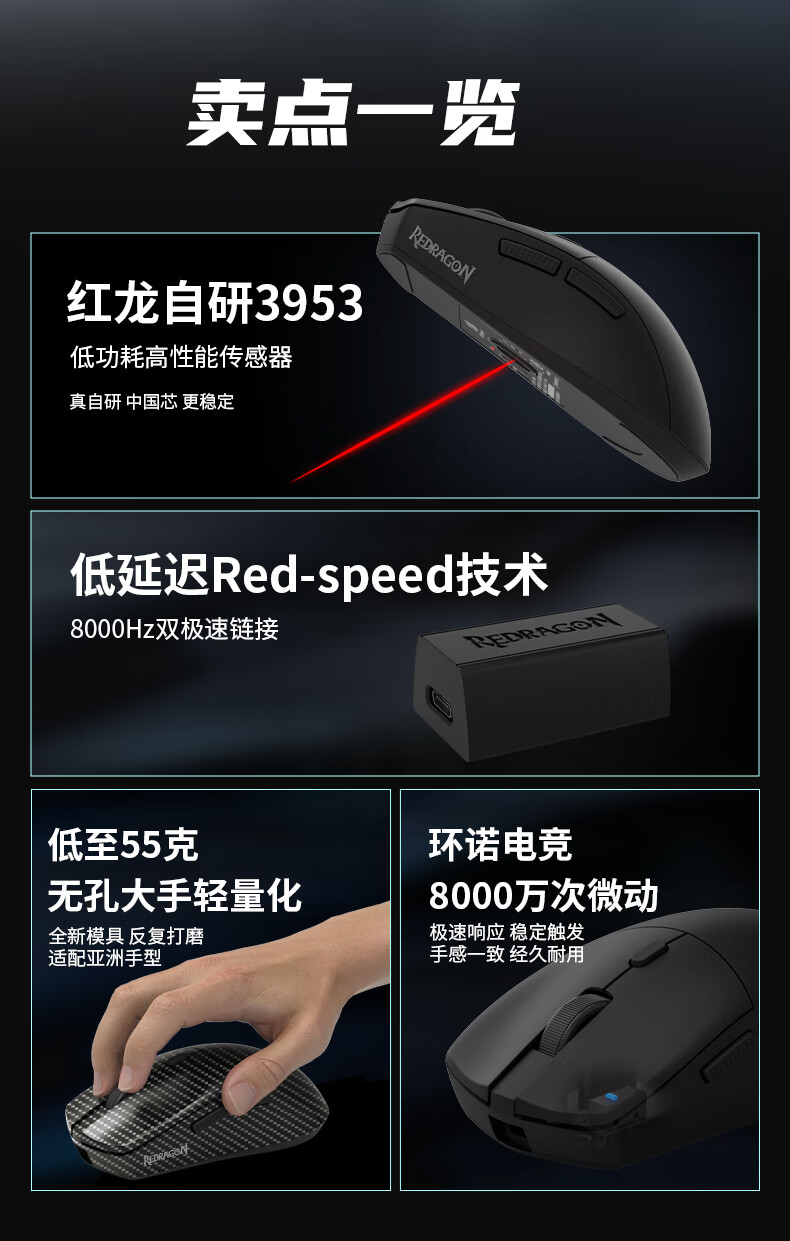 红龙G53系列无线鼠标发布:55克超轻设计,售价99元起_wishdown.com 红龙G53系列无线鼠标发布:55克超轻设计,售价99元起_wishdown.com