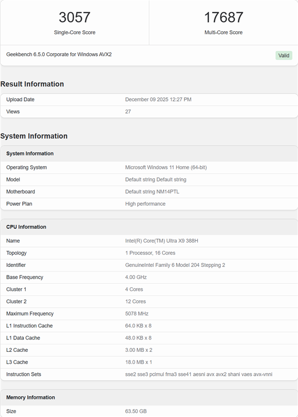 Intel旗舰酷睿Ultra X9 388H跑分:与AMD顶级Max+ 395相当!功耗还更低_wishdown.com Intel旗舰酷睿Ultra X9 388H跑分:与AMD顶级Max+ 395相当!功耗还更低_wishdown.com