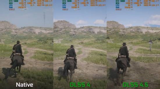 《大镖客2》DLSS 4.5演示:画质竟反超原生分辨率!_wishdown.com 《大镖客2》DLSS 4.5演示:画质竟反超原生分辨率!_wishdown.com