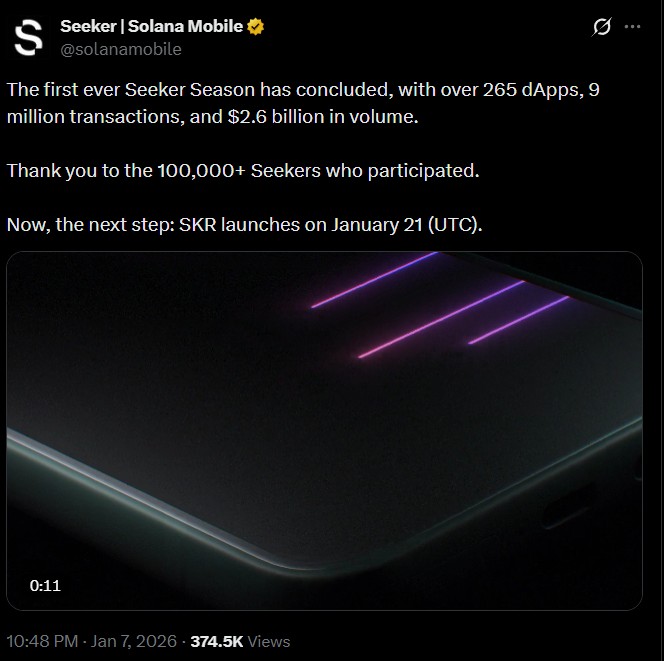 Solana Mobile SKR���ҷ��У�Seeker�û��ɻ��20��SKR��Ͷ