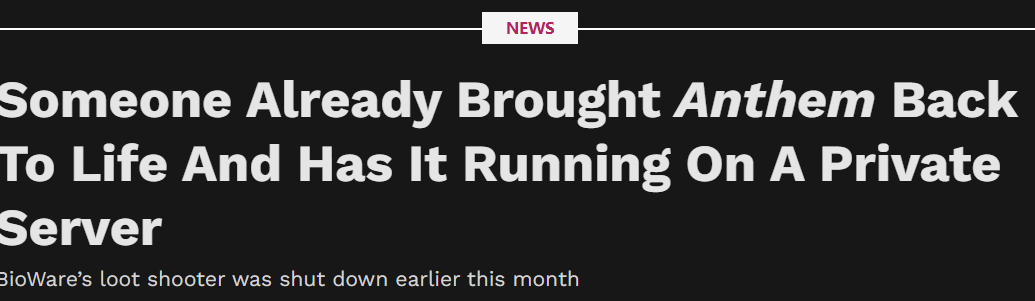 《圣歌》刚关服已经出现私人服务器 粉丝高玩在努力招魂中_wishdown.com 《圣歌》刚关服已经出现私人服务器 粉丝高玩在努力招魂中_wishdown.com