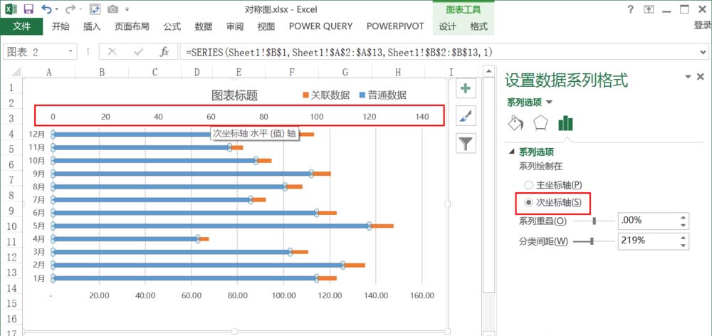 Excel表格中怎么制作对称条形图表_wishdown.com Excel表格中怎么制作对称条形图表_wishdown.com