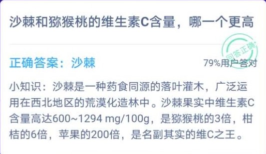 沙棘和猕猴桃哪个维c多?蚂蚁庄园1月22日答案_wishdown.com 沙棘和猕猴桃哪个维c多?蚂蚁庄园1月22日答案_wishdown.com
