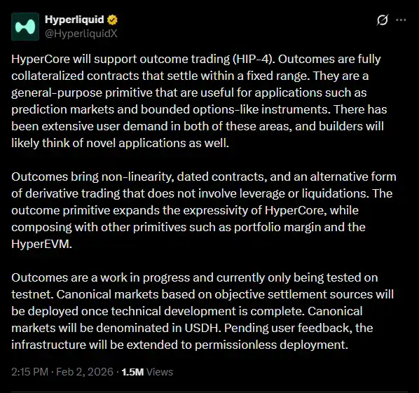 Hyperliquid�½�����ͻ��2250����Ԫ��HIP-4������⣺�������ȥ���Ļ�Ԥ���г���֣�