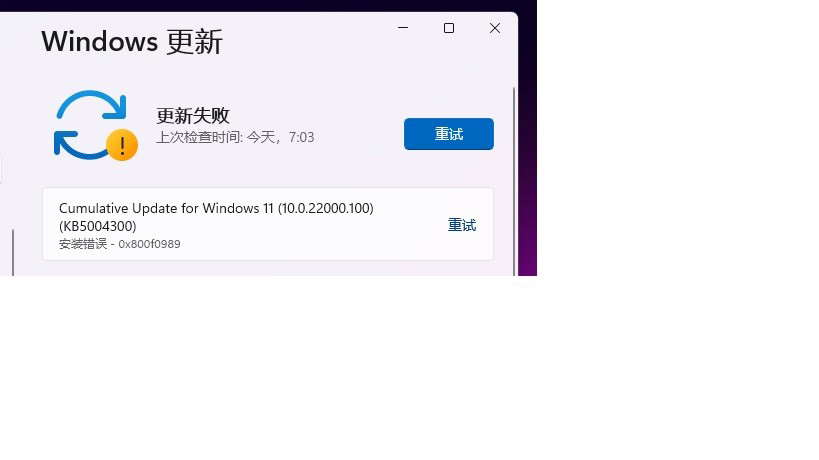 Win11安装补丁KB5004300出现错误代码0x800f0989解决办法_wishdown.com Win11安装补丁KB5004300出现错误代码0x800f0989解决办法_wishdown.com