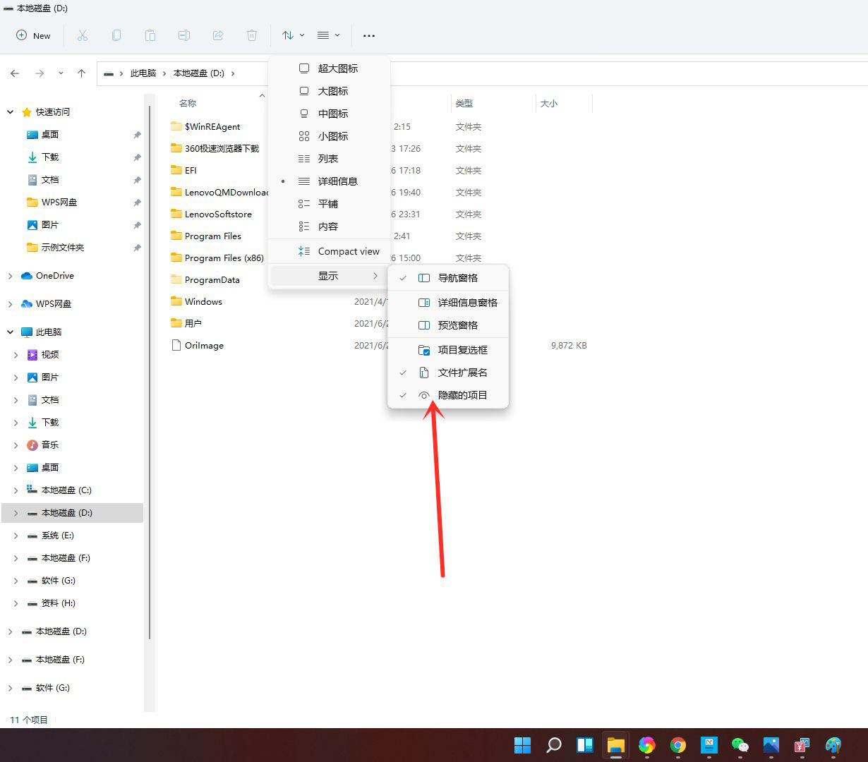 Win11怎么显示隐藏文件?Win11显示隐藏文件方法_wishdown.com Win11怎么显示隐藏文件?Win11显示隐藏文件方法_wishdown.com