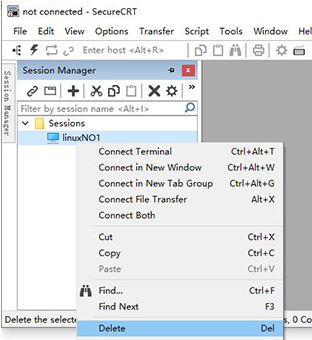 SecureCRT删除会话操作方法_wishdown.com SecureCRT删除会话操作方法_wishdown.com
