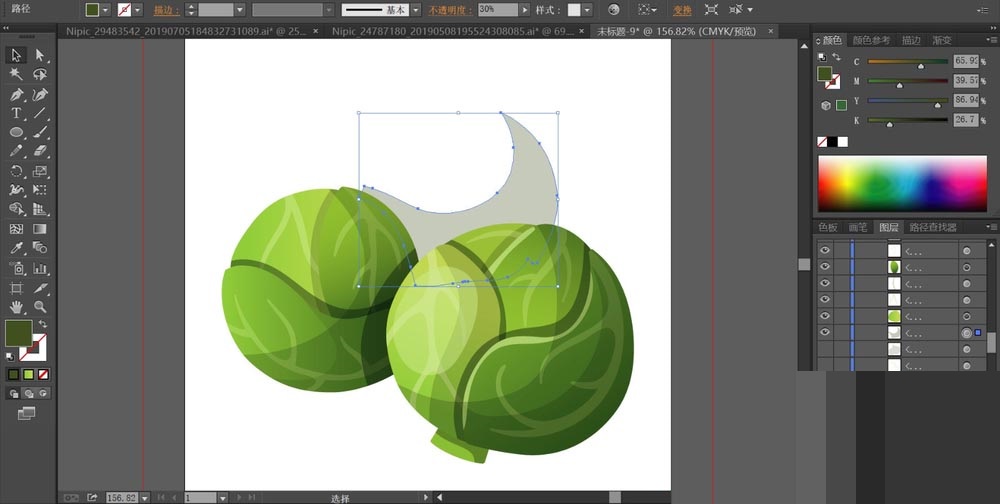 ai手绘逼包菜素材插画的操作方法_wishdown.com ai手绘逼包菜素材插画的操作方法_wishdown.com