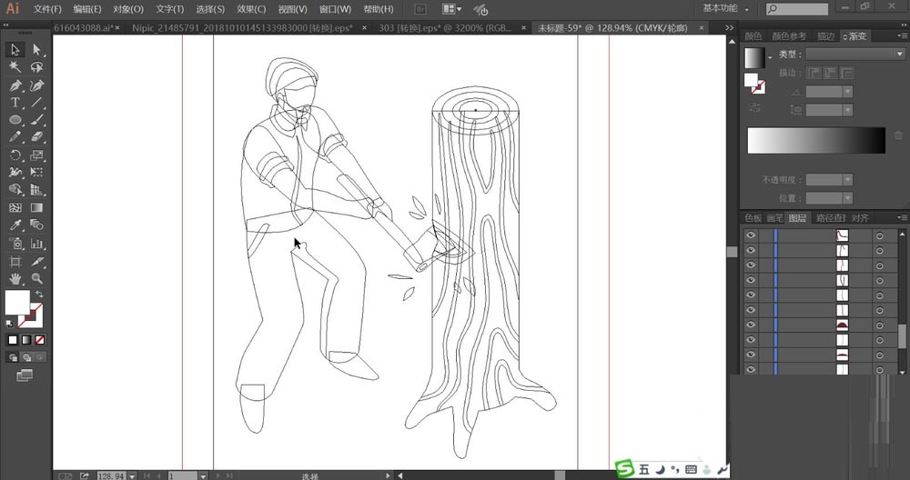 ai手绘伐木工人卡通形象的详细方法_wishdown.com ai手绘伐木工人卡通形象的详细方法_wishdown.com