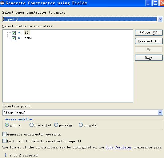 eclipse设置带参的构造方法的详细步骤_wishdown.com eclipse设置带参的构造方法的详细步骤_wishdown.com