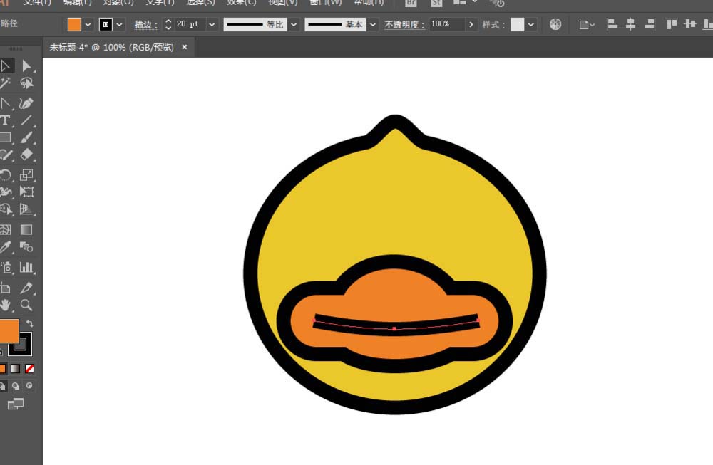 ai绘制矢量BDUCK头像的操作方法_wishdown.com ai绘制矢量BDUCK头像的操作方法_wishdown.com