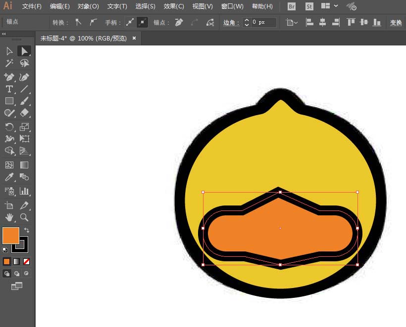 ai绘制矢量BDUCK头像的操作方法_wishdown.com ai绘制矢量BDUCK头像的操作方法_wishdown.com