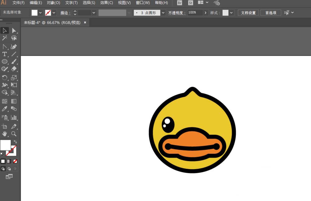 ai绘制矢量BDUCK头像的操作方法_wishdown.com ai绘制矢量BDUCK头像的操作方法_wishdown.com