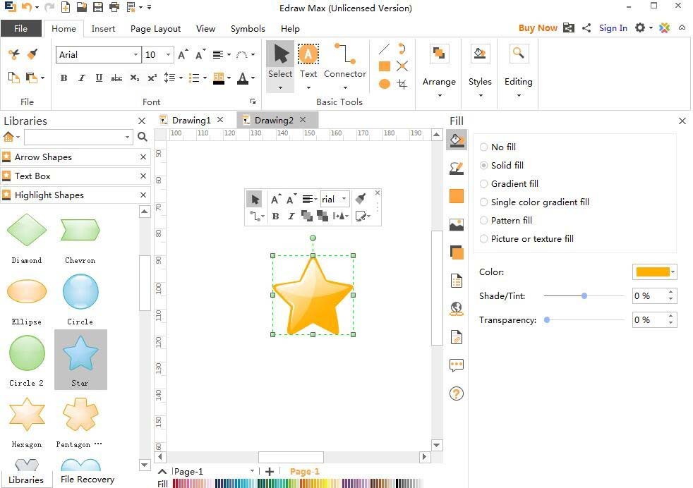 亿图流程图制作软件创建红五星图案的图文方法_wishdown.com 亿图流程图制作软件创建红五星图案的图文方法_wishdown.com
