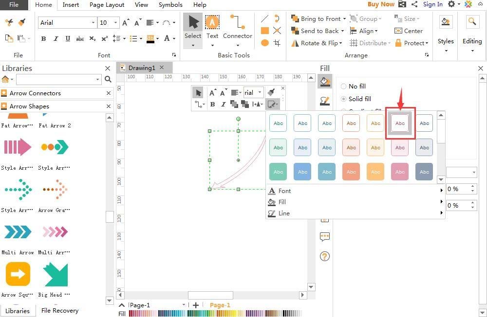 亿图流程图制作软件设计一个长形弯曲箭头的操作方法_wishdown.com 亿图流程图制作软件设计一个长形弯曲箭头的操作方法_wishdown.com