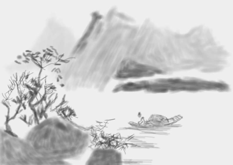 sai中设计山水画的具体操作过程_wishdown.com sai中设计山水画的具体操作过程_wishdown.com