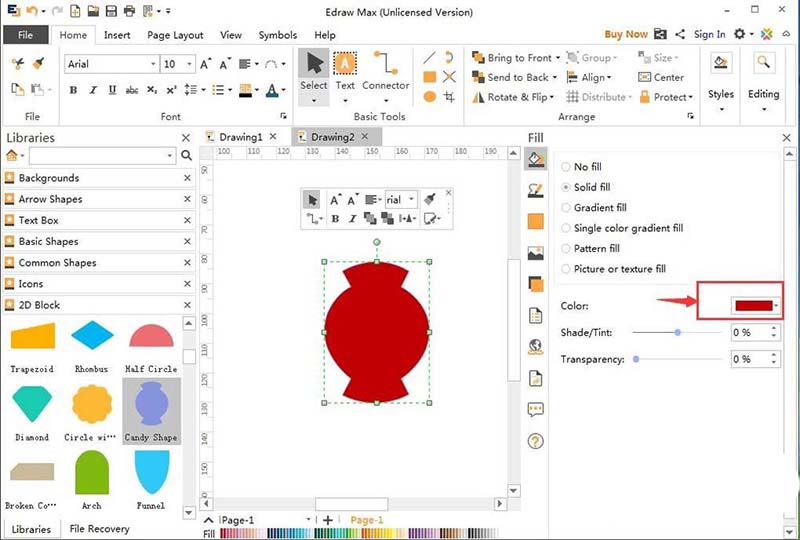 亿图流程图制作软件做出糖果形状的详细步骤_wishdown.com 亿图流程图制作软件做出糖果形状的详细步骤_wishdown.com