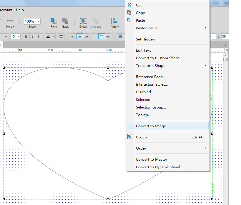 Axure RP 8.0绘制心形图的使用方法_wishdown.com Axure RP 8.0绘制心形图的使用方法_wishdown.com