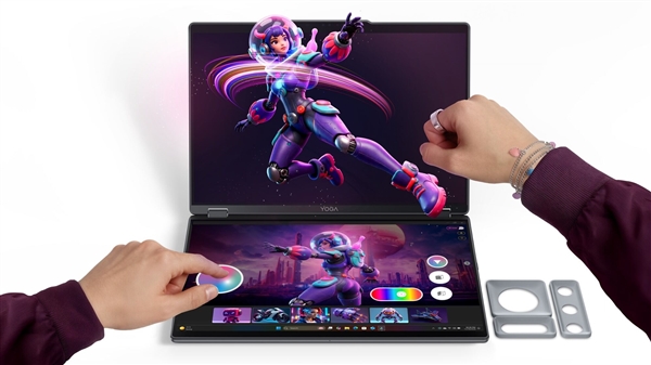 双OLED屏加持专攻3D开发!联想发布Yoga Book Pro 3D笔记本_wishdown.com 双OLED屏加持专攻3D开发!联想发布Yoga Book Pro 3D笔记本_wishdown.com
