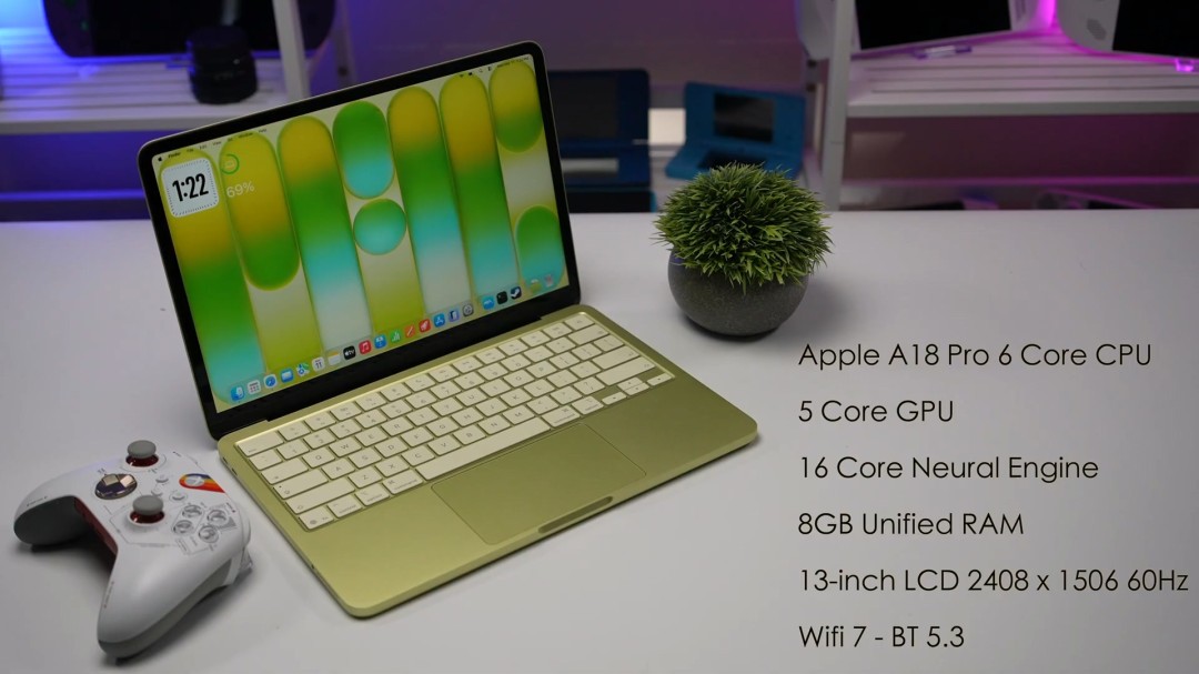 苹果最便宜笔记本MacBook Neo测试 《赛博朋克2077》可跑30帧_wishdown.com 苹果最便宜笔记本MacBook Neo测试 《赛博朋克2077》可跑30帧_wishdown.com