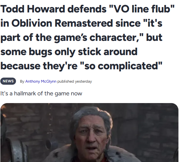 陶德谈《上古卷轴4》意外场外台词健在 无伤大雅也是个性_wishdown.com 陶德谈《上古卷轴4》意外场外台词健在 无伤大雅也是个性_wishdown.com