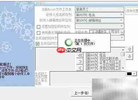 自动拆分工资条并邮件发送_wishdown.com 启动处理