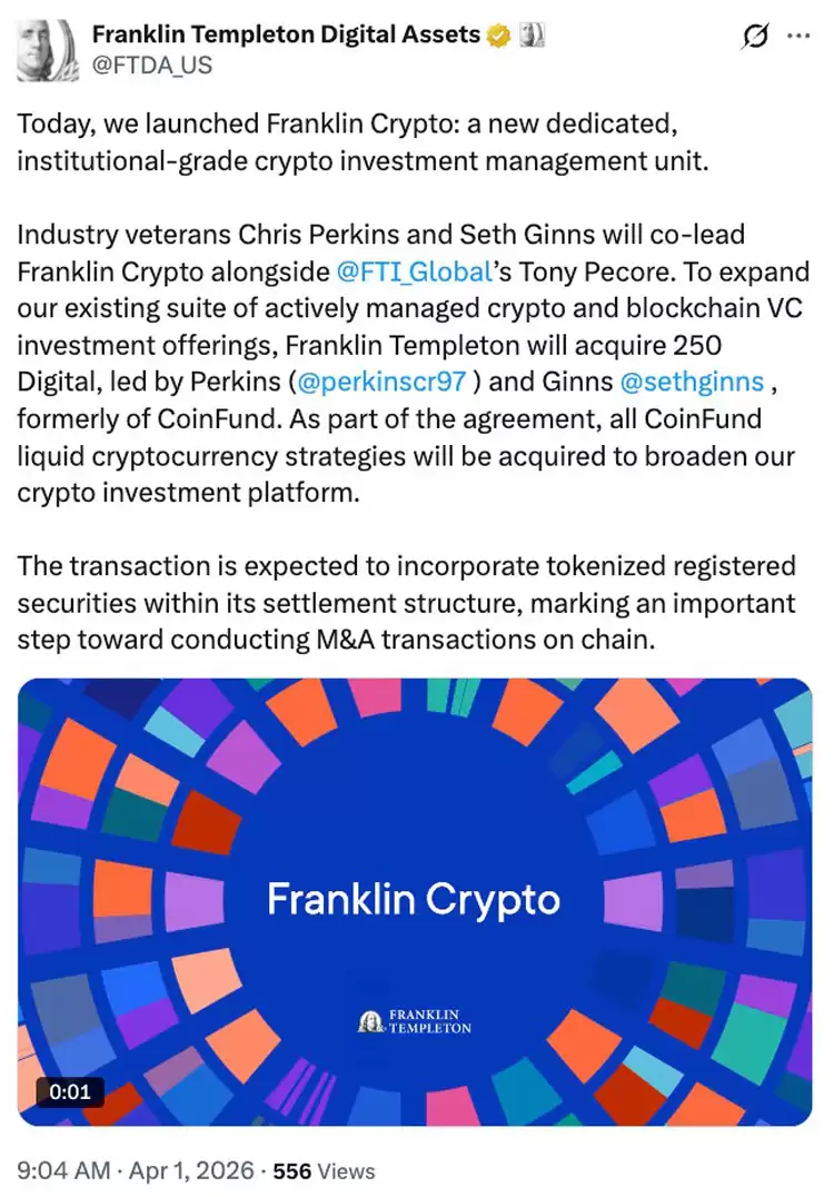 富兰克林·邓普尔顿携手 CoinFund 开展衍生交易,深度推进加密货币发展_wishdown.com 富兰克林·邓普尔顿携手 CoinFund 开展衍生交易,深度推进加密货币发展_wishdown.com