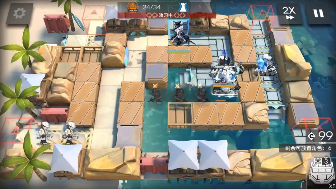 《明日方舟》十字路口CG-1到CG-8突袭少人摆完挂机攻略_wishdown.com CG-5实战效果图