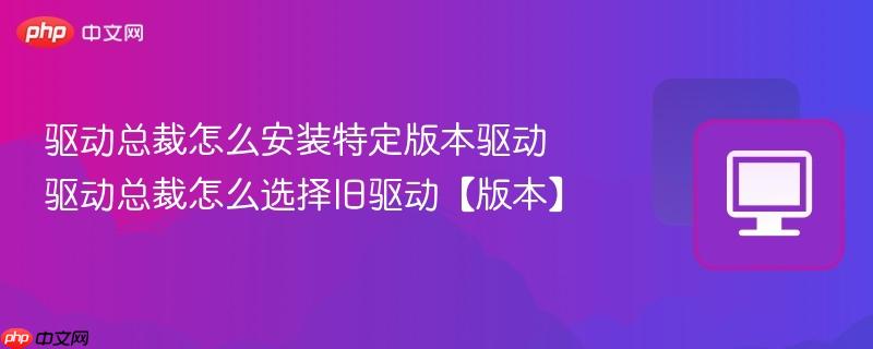 驱动总裁怎么安装特定版本驱动 驱动总裁怎么选择旧驱动【版本】_果粉控_wishdown.com 驱动总裁怎么安装特定版本驱动 驱动总裁怎么选择旧驱动【版本】