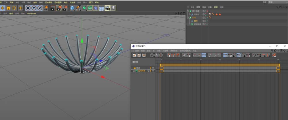 c4d怎么制作线条旋转展开的动画_wishdown.com c4d怎么制作线条旋转展开的动画_wishdown.com