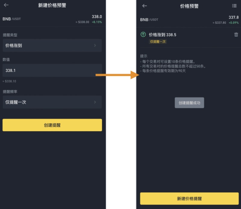 币安价格提醒功能是什么?如何设置?币安价格提醒功能设置教学(APP)_wishdown.com 币安价格提醒功能设置教学
