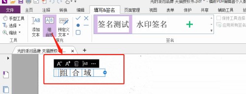福昕PDF编辑器怎么设置组合域_wishdown.com 福昕PDF编辑器怎么设置组合域_wishdown.com