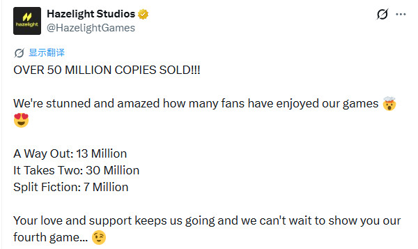 Hazelight��Ϸ����ͻ��5000�� ��˫�˳��С���3000��