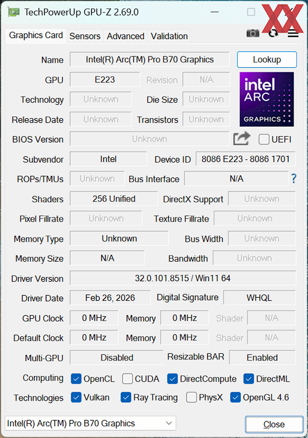 四卡并联!Intel锐炫Pro B70专业卡首测:功耗达720W_wishdown.com 四卡并联!Intel锐炫Pro B70专业卡首测:功耗达720W_wishdown.com
