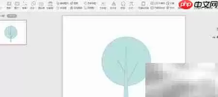WPS创建树形目录方法_wishdown.com 在三角形顶部添加正圆形并同样设置为底层