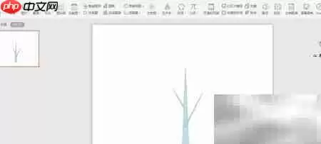 WPS创建树形目录方法_wishdown.com 新增两个较小的等腰三角形并摆放到主干两侧