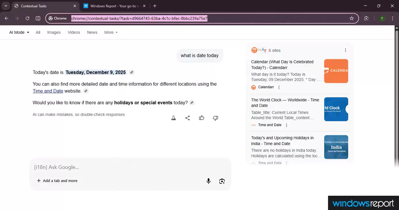 谷歌 Chrome 浏览器测试全新 AI 模式:原生标签页运行_wishdown.com 谷歌 Chrome 浏览器测试全新 AI 模式:原生标签页运行